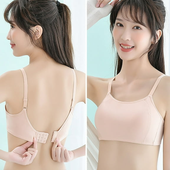 Wancir Teen Girls' Wire-Free Cami Bra - Slim Strap & Anti-Slip Design for School/Sports