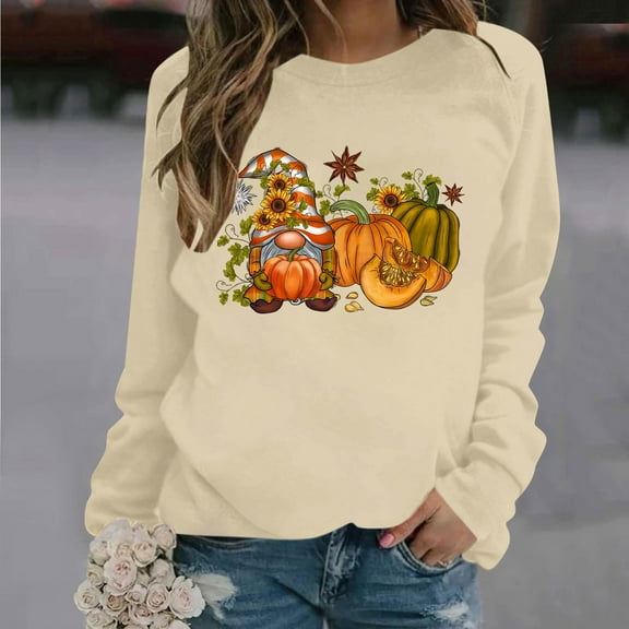 Wancir Thankful Blessed Thanksgiving Shirts Vintage Color Block T Shirt Blouse for Women Long Sleeve Splicing Tee Tops Tunic