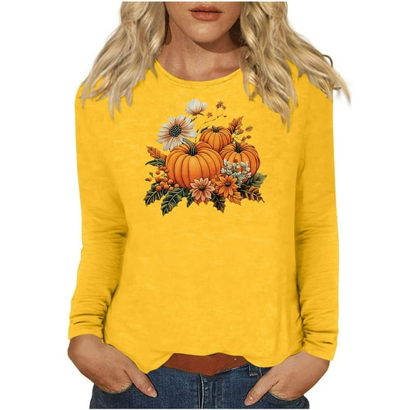 Wancir Thanksgiving Shirts for Women Thankful Grateful Blessed Shirt Leopard Pumpkin Tshirt Fall Shirt