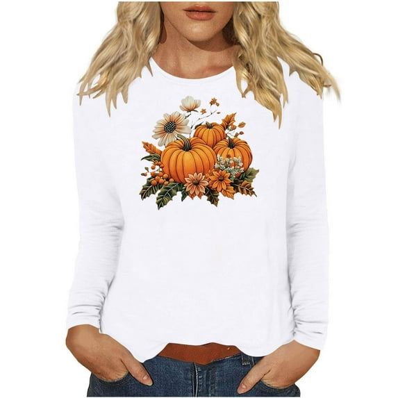 Wancir Thanksgiving Shirts for Women Thankful Grateful Blessed Shirt Leopard Pumpkin Tshirt Fall Shirt