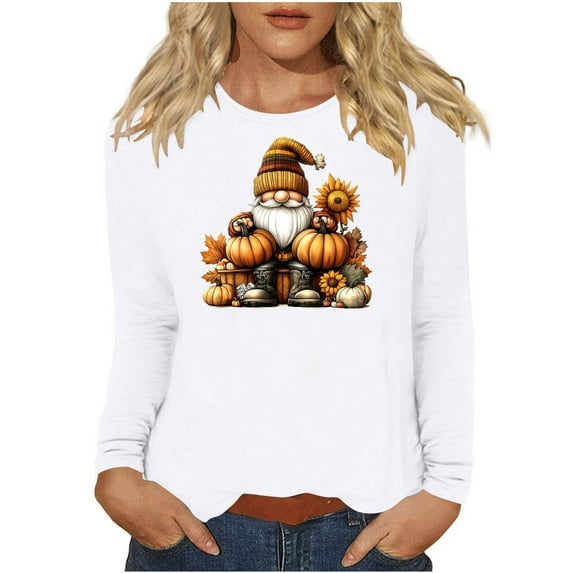 Wancir Thanksgiving Shirts for Women Thankful Grateful Blessed Shirt Leopard Pumpkin Tshirt Fall Shirt