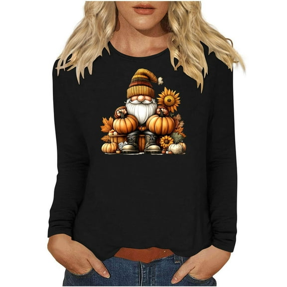 Wancir Thanksgiving Shirts for Women Thankful Grateful Blessed Shirt Leopard Pumpkin Tshirt Fall Shirt