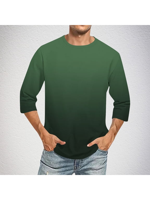 Wancir Tie Dye Shirts Gradient Tshirt Mens 3/4 Length Tshirts Jersey Baseball Tshirts Crew Neck Casual Soft Regular Fit Tees
