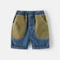 thumbnail image 1 of Wancir Toddler Baby Boys Cotton Denim Jeans Shorts Girls Elastic Waist Pull On Knee Length Summer Casual Short Pants, 1 of 9
