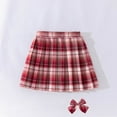 thumbnail image 1 of Wancir Toddler Baby Girls Pleated Skirt Elastic Waist School Uniform Mini Short Skirt, 1 of 3