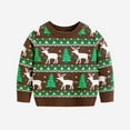 thumbnail image 1 of Wancir Toddler Boy Girl Sweatshirt Christmas Kids Knit Sweatshirt Pullover Sweater elk Tops Warm Deer Tees, 1 of 6