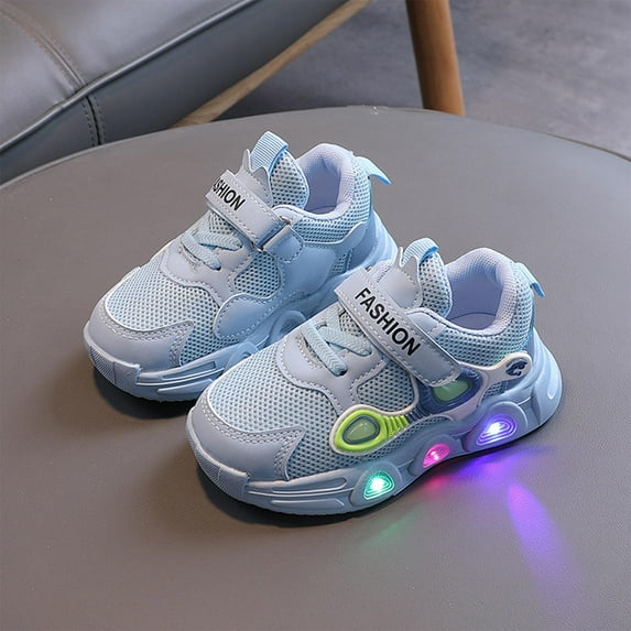 Wancir Toddler Boys Girls Light Up Shoes LED Flashing Lightweight Mesh Breathable Adorable Running Sneakers for Toddler and Little Kid