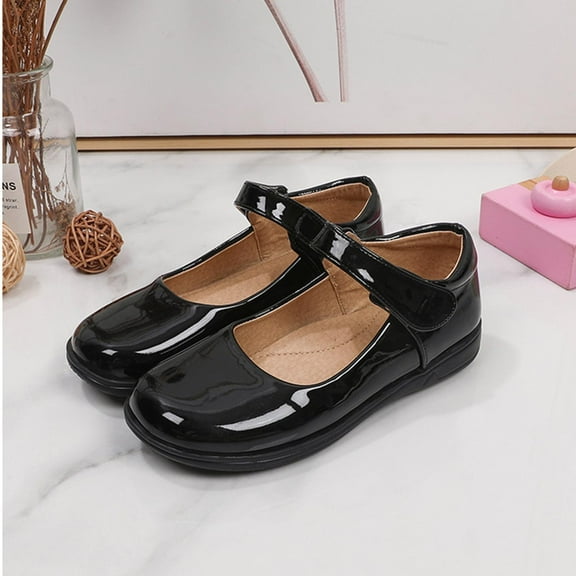 Wancir Toddler Girls Dress Shoes Mary Jane Flats Bow Princess Ballerina Wedding Party Back to School Shoes for Kids