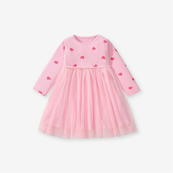 Wancir Toddler Girls Long Sleeve Dress Fall Autuman Cotton Casual Floal Jersey Shirt Dresses 1-6 Years