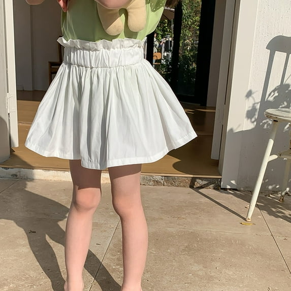 Wancir Toddler Kids Girls Y2K Bubble Shorts Elastic High Waist Ruffle Shorts Summer Fashion Wide Leg Bloomers