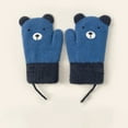 thumbnail image 1 of Wancir Toddler Kids Short Knitted Gloves Winter Thick Fleece Lining Mittens for 1-3 Yrs, 1 of 3