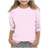 Wancir Tops for Teen Girls Gradient Color Crewneck 3/4 Sleeves Shirts Soft Comfy Loose Fit Basic Tee for Girls 5-12 Years