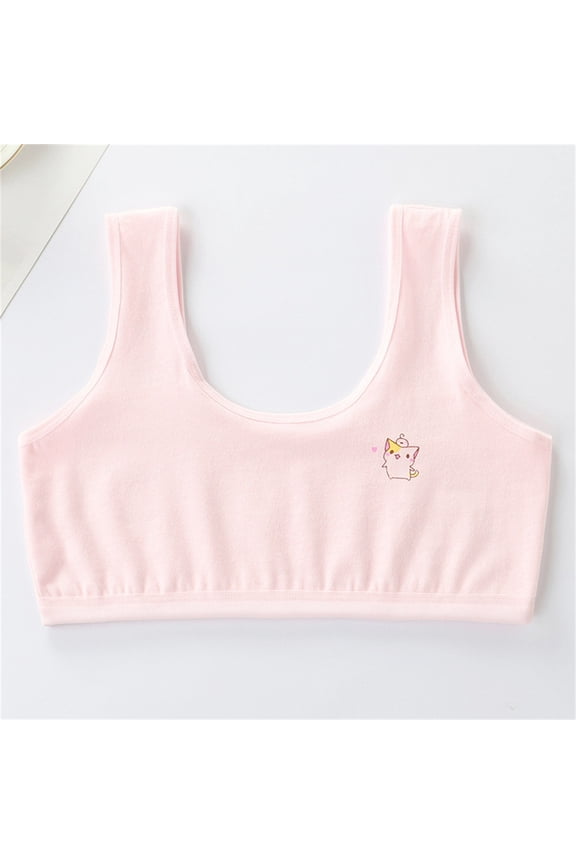 Wancir Training Bras for Girls Cotton Sport Tank Bralettes with Just Enough Padding 6-12T
