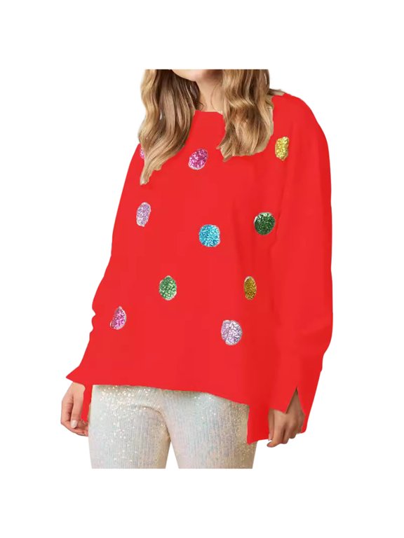 Wancir Ugly Christmas Sweater for Women 2024 Cute Sequin Nutcracker Sweatshirt Sparkly Funny Graphic Shirts Pullover Tops