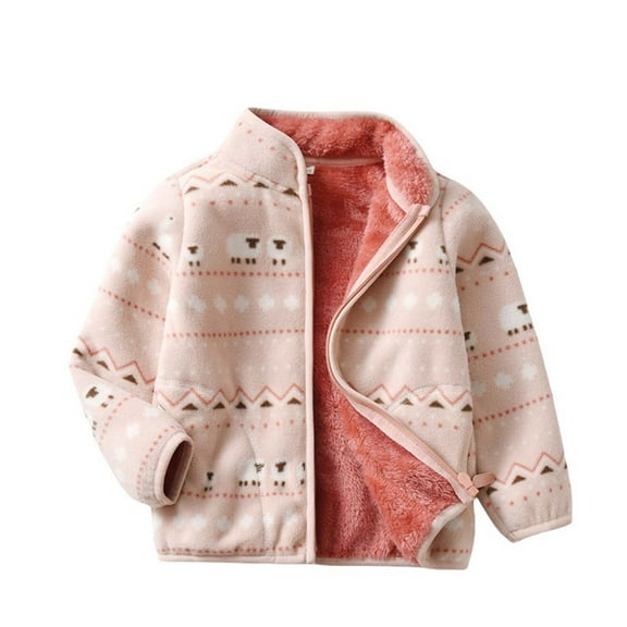 Wancir Unisex Kids Soft Brushed Fleece Basic Hoodless Sweatshirt Full Zip-Up for Boys or Girls (Age 1-12 Years)