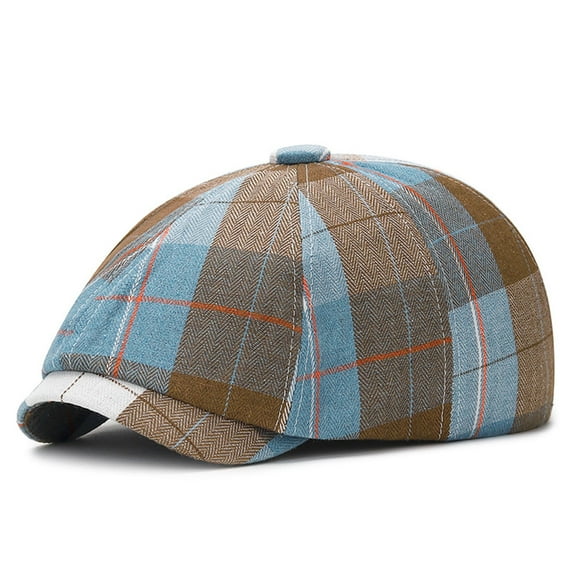 Wancir Unisex Newsboy Hat Adjustable Flat Cap Cotton Plaid Gatsby Ivy Golf Cabbie Hat