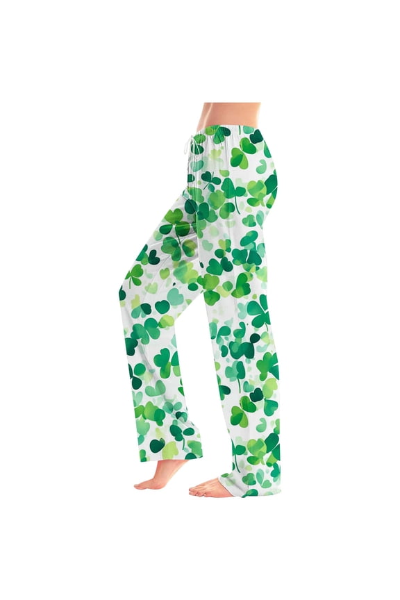 Wancir Unisex St. Patrick's Day Pajama Pants Elastic Waist with Drawstring for Home Lounge