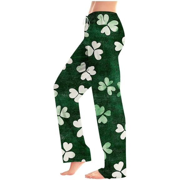 Wancir Unisex St. Patrick's Day Pajama Pants Elastic Waist with Drawstring for Home Lounge