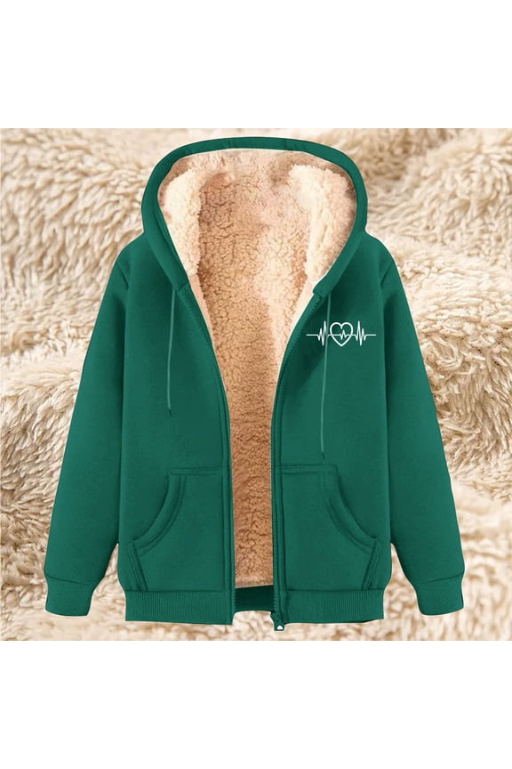 Wancir Unisex Women's Fleece Hoodie Jacket Cozy Sherpa Lined Zip Up Warm Hoodie Sweatshirt Winter Fluffy Sweater Hooded Coat