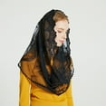 thumbnail image 1 of Wancir Veil Triangle Mantilla Cathedral Head Covering Chapel Veil Lace Shawl Latin Scarf, 1 of 6