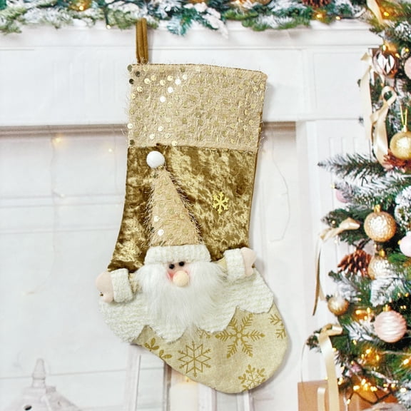 Wancir Vintage Santa Claus Stockings Hanging Stocking Retro Santa Merry Christmas Favor Treat Stocking Fireplace Ornament for Holiday Xmas Tree Decoration Gift