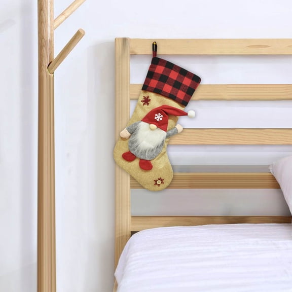 Wancir Vintage Santa Claus Stockings Hanging Stocking Retro Santa Merry Christmas Favor Treat Stocking Fireplace Ornament for Holiday Xmas Tree Decoration Gift