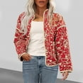 thumbnail image 1 of Wancir Warm Quilted Jackets for Women Long Sleeve Floral Print Button Down Puffer Jacket Coats with Pockets, 1 of 1