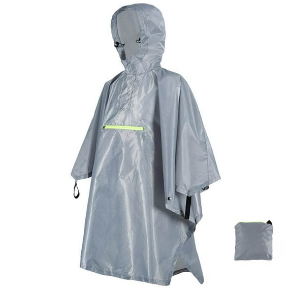 Wancir Waterproof Rain Poncho Lightweight Reusable Hiking Hooded Coat Jacket for Outdoor Activities
