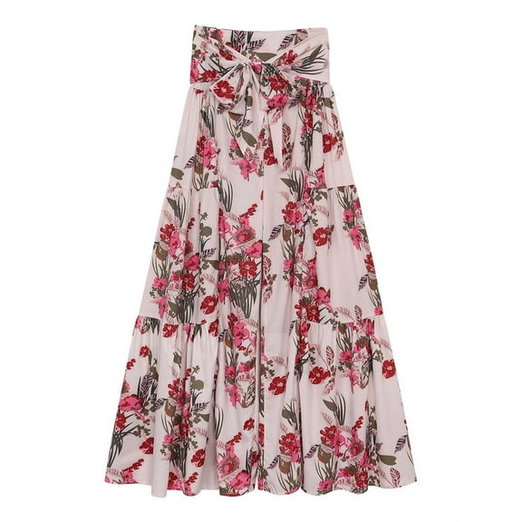 Wancir Wide Leg Pants for Women Summer 2024 Tropical Floral Casual High Waist Flared Trousers