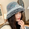 thumbnail image 1 of Wancir Winter Bucket Hat Fluffy Faux Fur Fisherman Cap for Women Men Solid Color Style, 1 of 7