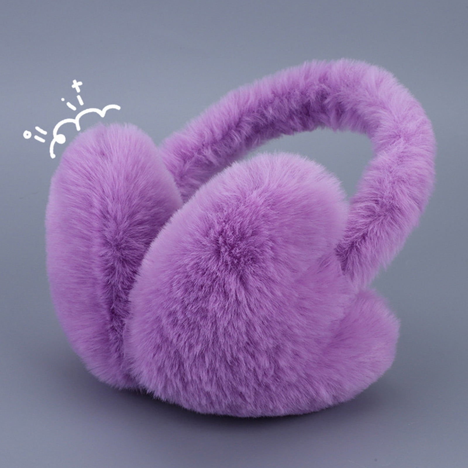 Kids Winter Plush Earmuffs Cartoon Rainbow Ear Warmers Fluffy Cute Cat