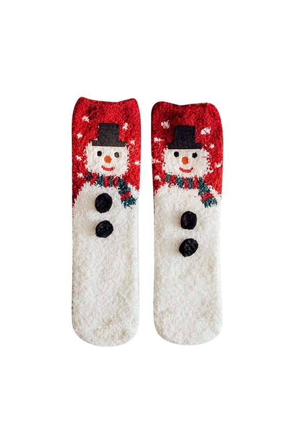 Wancir Winter Warm Coral Fleece Thermo Socks Women Mid-Calf for Girls Soks Solid Thicken Plush Sleep Socken