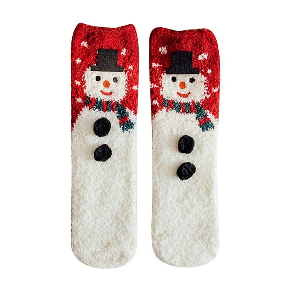 Wancir Winter Warm Coral Fleece Thermo Socks Women Mid-Calf for Girls Soks Solid Thicken Plush Sleep Socken