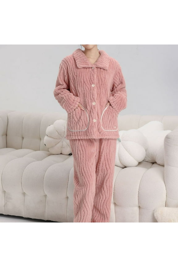 Wancir Woman Fall Casual Sets Velvet Long Sleeve Button Down Shirt Elastic Waist Velour Pants 2 Piece Outfits Tracksuit