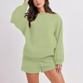 thumbnail image 1 of Wancir Women 2 Piece Outfits Sweatsuit Oversized Sweatshirt Lounge Sets 2024 Fashion Long Sleeve Shorts Matching Sets with Pockets, 1 of 6