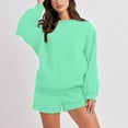 thumbnail image 1 of Wancir Women 2 Piece Outfits Sweatsuit Oversized Sweatshirt Lounge Sets 2024 Fashion Long Sleeve Shorts Matching Sets with Pockets, 1 of 6