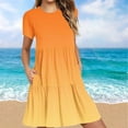 thumbnail image 1 of Wancir Women 2024 Casual Summer Dresses Spring V Neck Short Sleeve Knee Length Beach Dress with Pockets, 1 of 6