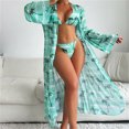 thumbnail image 1 of Wancir Women Bathing Suit 3 Piece Swimsuit Drawstring Bikini Set Long Sleeve Beach Cover Up Boho Swimwear Set with Boy Shorts, 1 of 9