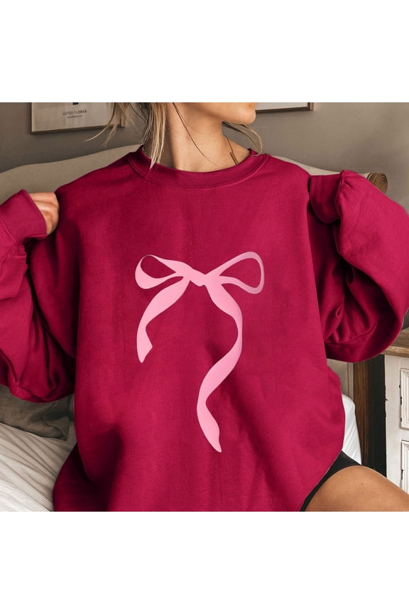 Wancir Women Bow Graphic Sweatshirts Oversized Pullover Sweatshirts Crewneck Pullover Tops 2025 Fall Fashion Clothes