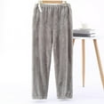 thumbnail image 1 of Wancir Women Elastic Solid Fuzzy Pants Belly Support Plush Pjs Bottom Leg Tight Fluffy Home Trouser Keep Warm Pajamas Pant, 1 of 3