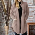 thumbnail image 1 of Wancir Women Hooded Zip UP Cardigan Cable Knit Sweaters Solid Color Chunky Long Sweater Coats, 1 of 6