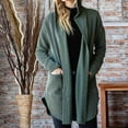 thumbnail image 1 of Wancir Women Hooded Zip UP Cardigan Cable Knit Sweaters Solid Color Chunky Long Sweater Coats, 1 of 9