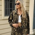 thumbnail image 1 of Wancir Women Leopard Denim Jackets Fashion Cropped Jacket Fall Clothes Button Down Jean Coats Long Sleeve Outerwear, 1 of 4