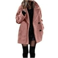thumbnail image 1 of Wancir Women Long Sherpa Coat - Fuzzy Faux Fur Trench Jackets Winter Fleece Button Cardigan With Pockets, 1 of 9