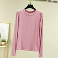 thumbnail image 1 of Wancir Women Long Sleeve Crew Neck Rayon Slim Fit Stretchy Layer T Shirts Tops, 1 of 3