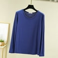 thumbnail image 1 of Wancir Women Long Sleeve Crew Neck Rayon Slim Fit Stretchy Layer T Shirts Tops, 1 of 6