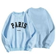 thumbnail image 1 of Wancir Women Long Sleeve PARIS Sweatshirts Round Neck Pullover Loose Lightweight Blouse Tops, 1 of 4