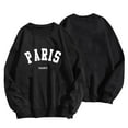 thumbnail image 1 of Wancir Women Long Sleeve PARIS Sweatshirts Round Neck Pullover Loose Lightweight Blouse Tops, 1 of 4