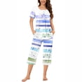 thumbnail image 1 of Wancir Women Pajama Sets Two-Piece Nightwear Short Sleeve Sleepwear 1/4 Button Down Pj Lounge Sets with Long Pants, 1 of 6