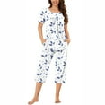 thumbnail image 1 of Wancir Women Pajama Sets Two-Piece Nightwear Short Sleeve Sleepwear 1/4 Button Down Pj Lounge Sets with Long Pants, 1 of 6